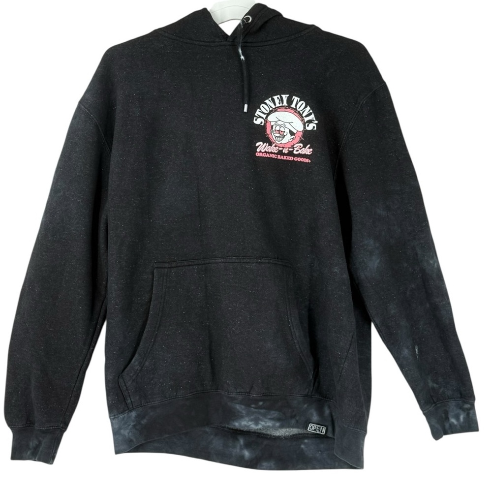 Open 925 Men’s Stoney Tony’s  Graphic Hoodie Black Size L Retail $80